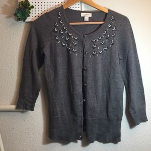 Ann Taylor LOFT Beaded Cardigan