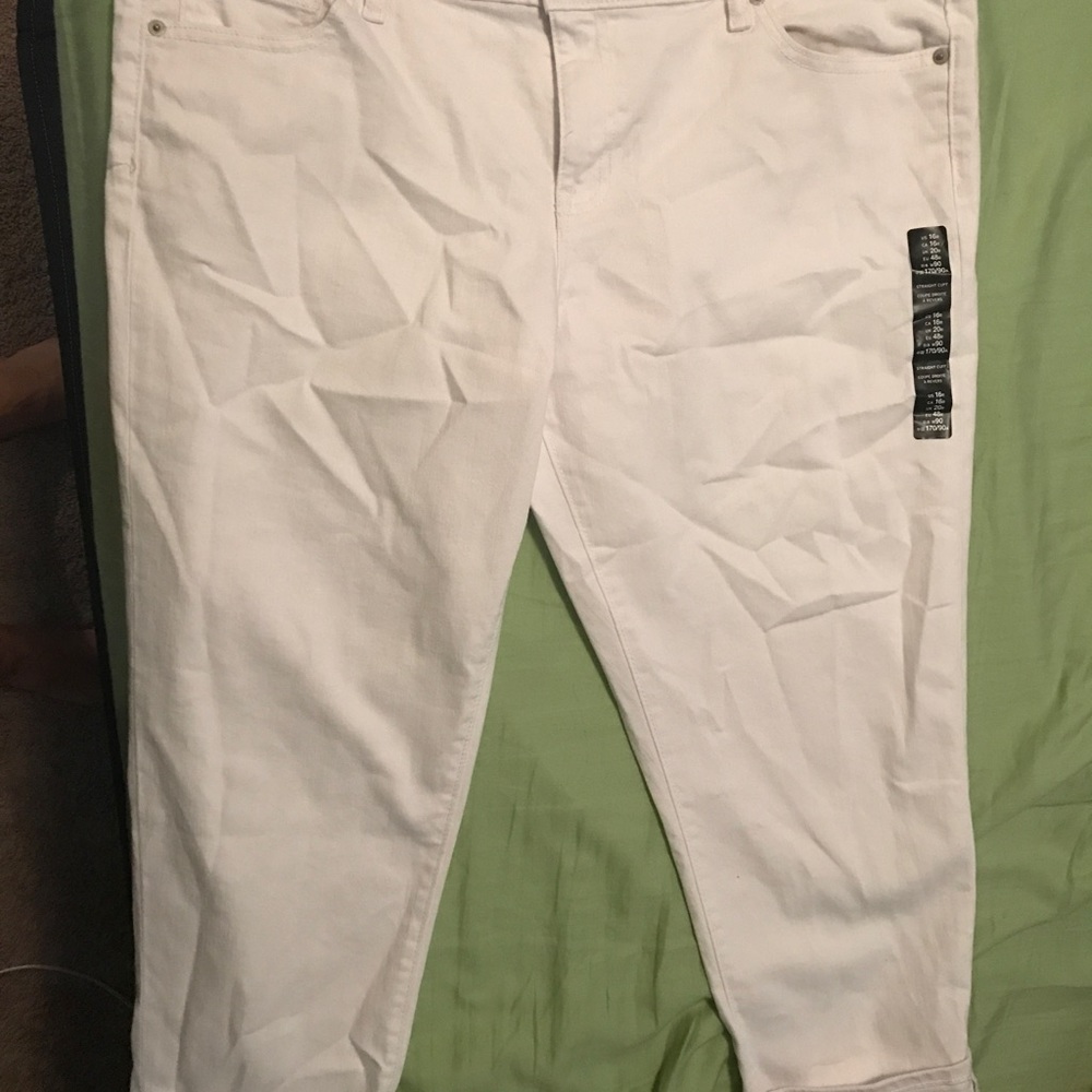 Gap straight Cuff white jeans