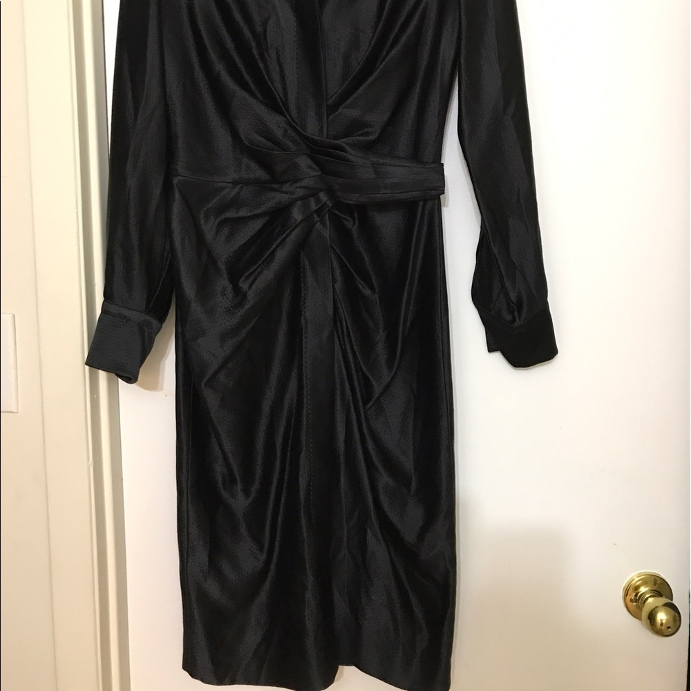 Black silk cocktail dress - Picture 2 of 8