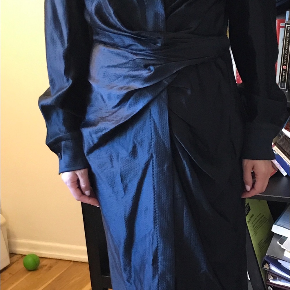 Black silk cocktail dress - Picture 3 of 8