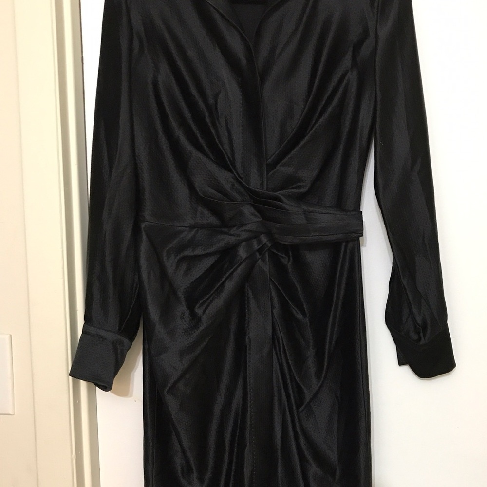 Black silk cocktail dress - Picture 8 of 8