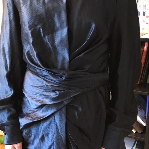 Black silk cocktail dress - Picture 4 of 8