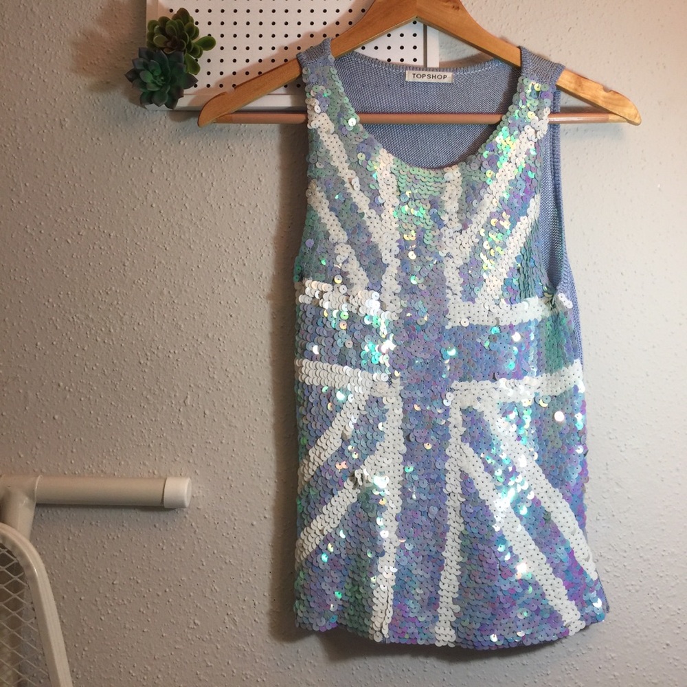 Topshop Sequined Tank