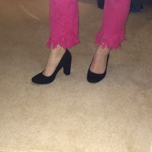 Black block high heels