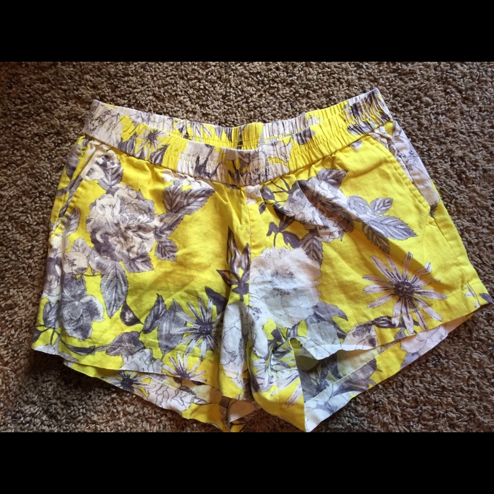 Yellow floral shorts