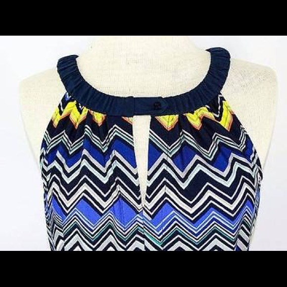 NWOT BCBGMAXAZRIA Sleeveless Zig Zag Chevron Dress - Picture 2 of 3