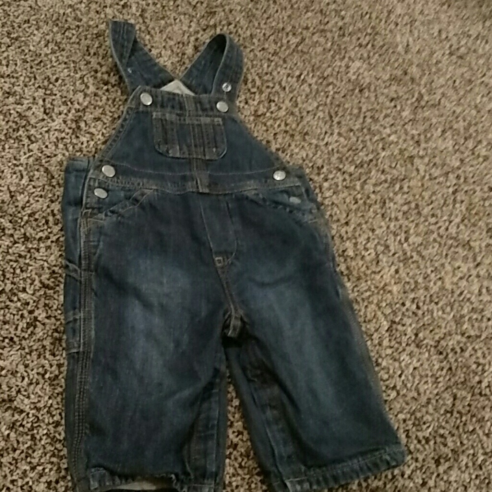 6-12 mos baby gap blue jean overalls.