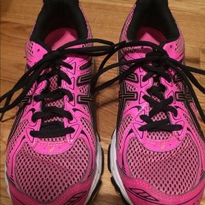 Hot Pink ASIC running shoes