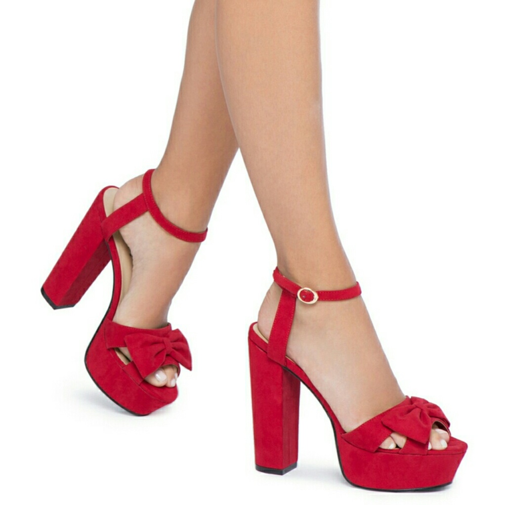 Red Shoe Dazzle heels.
