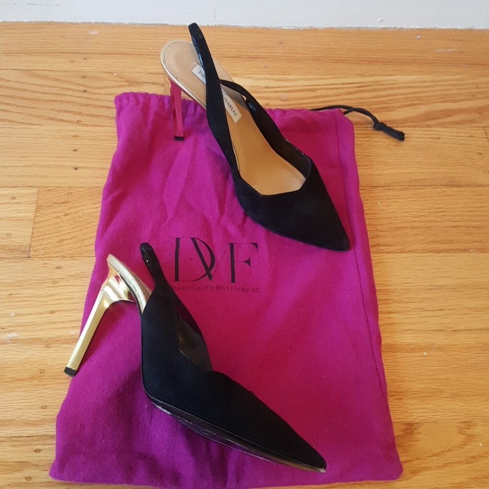 DVF slingbacks suede heels