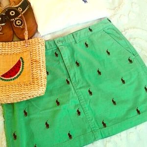 Ralph Lauren Cute Emblem Green Skirt