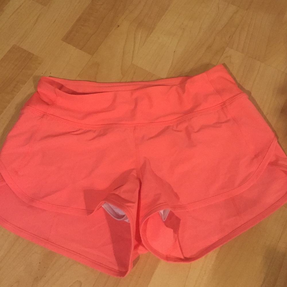 Coral Pink Lululemon Speed Shorts