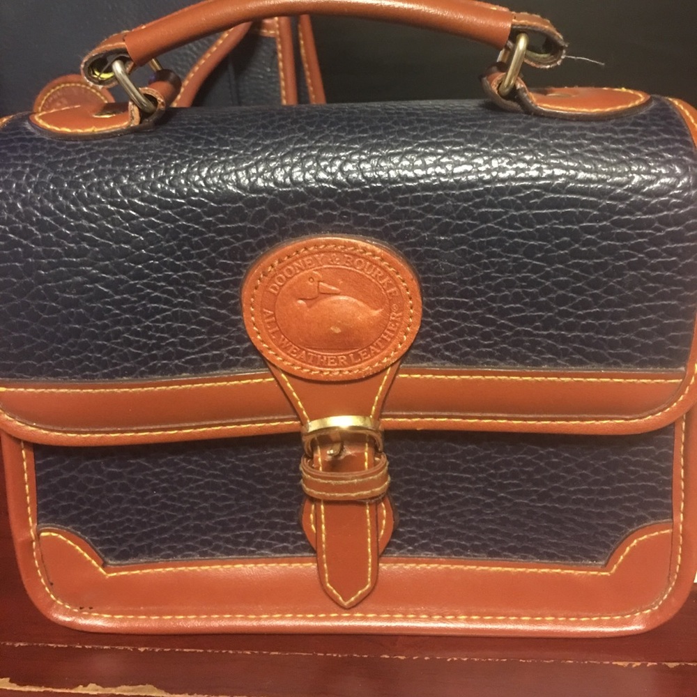 Navy leather purse