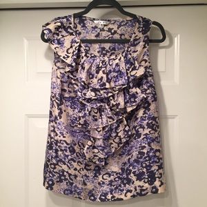 CAbi Animal Print Short Sleeve Silk Blouse Sz S CAbi Animal Print Short Sleeve Silk Blouse Sz S