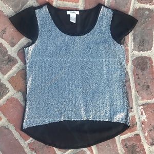 Silver Sequin Sheer Top Sparkle / Metallic