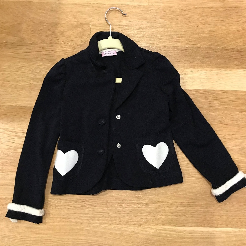 Mona Lisa Navy Blazer w/ Hearts