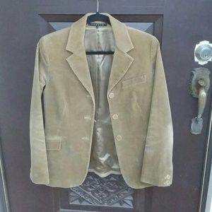 Tan corderoy lined blazer.