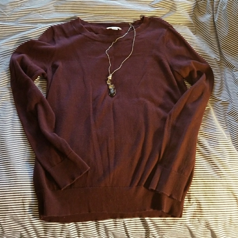 Loft crew neck plum sweater