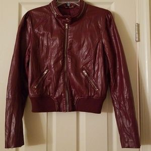 *SOLD* H&M Vegan Leather Burgundy Jacket