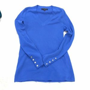 Banana Republic Merino Vneck Sweater in Coral Blue