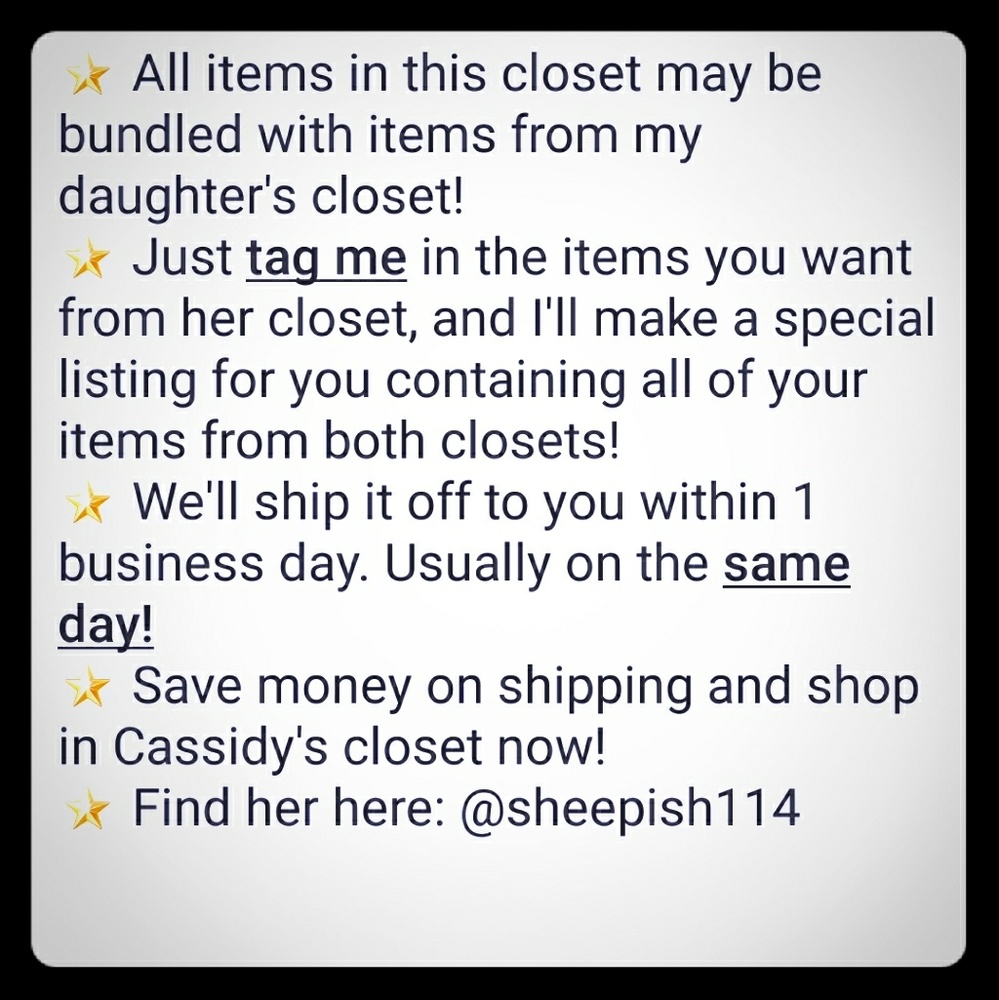 Bundle items from 2 closets!