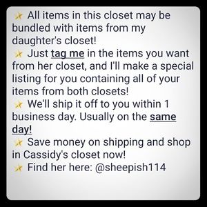 Bundle items from 2 closets!