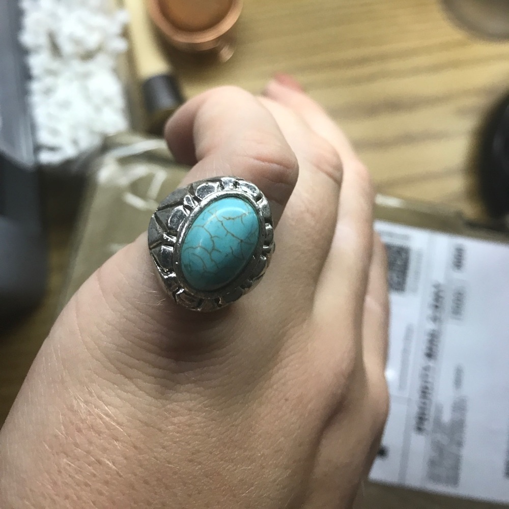 Turquoise flower ring