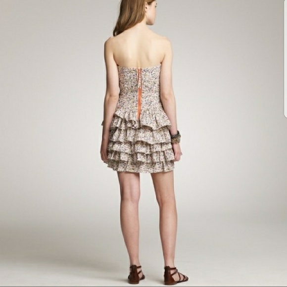 J. Crew Floral Strapless Ruffle Dress - Picture 2 of 3