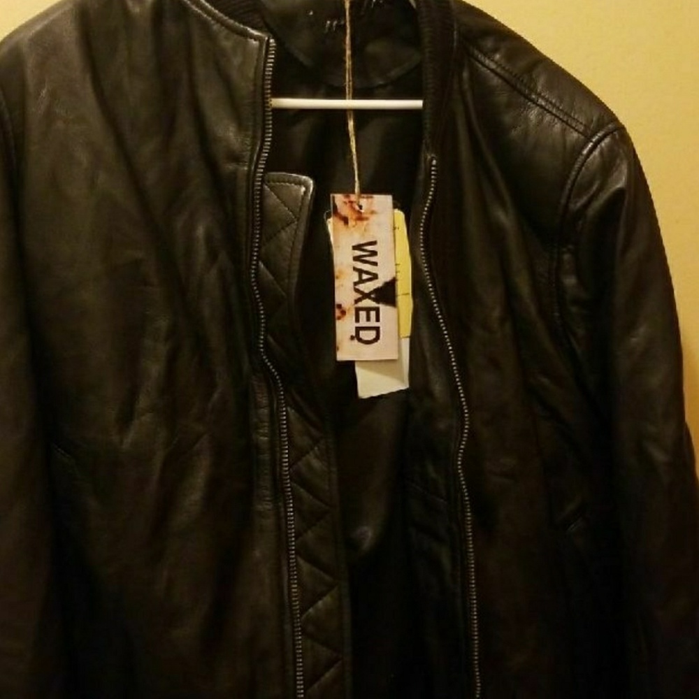 Wax leather jacket