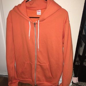 Orange American Apparel Zip Hoodie