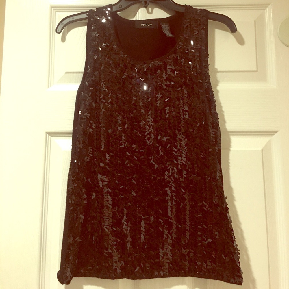 Sequin Black Top