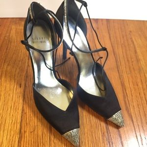 Stuart Weitzman Radiant Black Satin Pumps