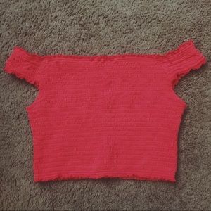 Red smocked crop top Red smocked crop top