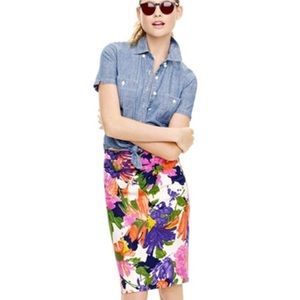 J Crew Floral Pencil Skirt