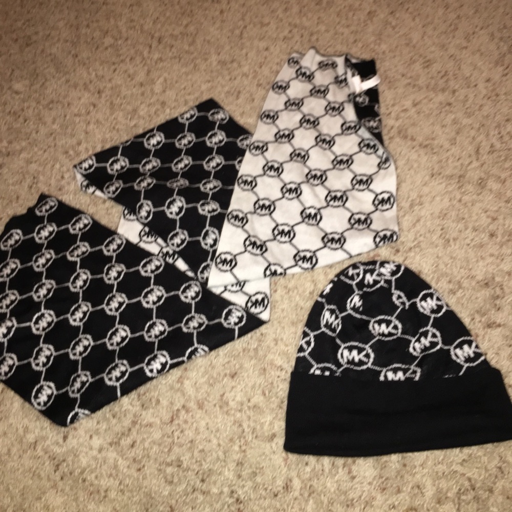 MK scarf and beanie