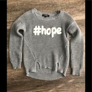 NWTO 👧🏽 sweater.gray high low #HOPE