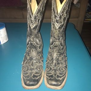 Black Corral square toe boots