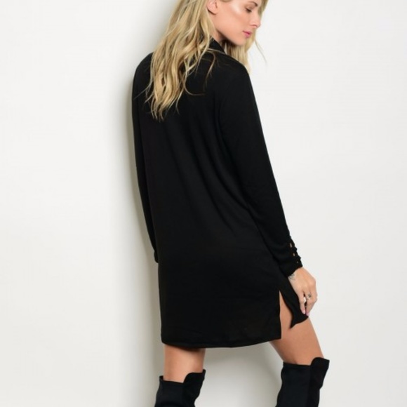 Black cowl neck knit dress - Picture 2 of 5