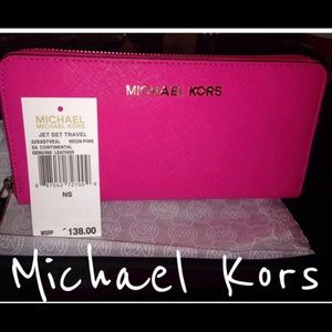 Michael Kors Neon Pink Continental Wallet Michael Kors Neon Pink Continental Wallet