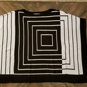 Black and white sweater poncho Black and white sweater poncho