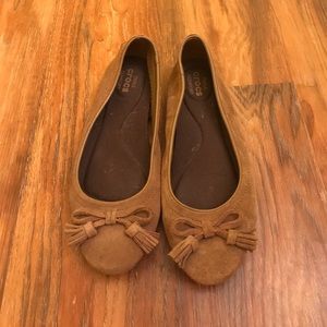 Suede Croc flats, size 6