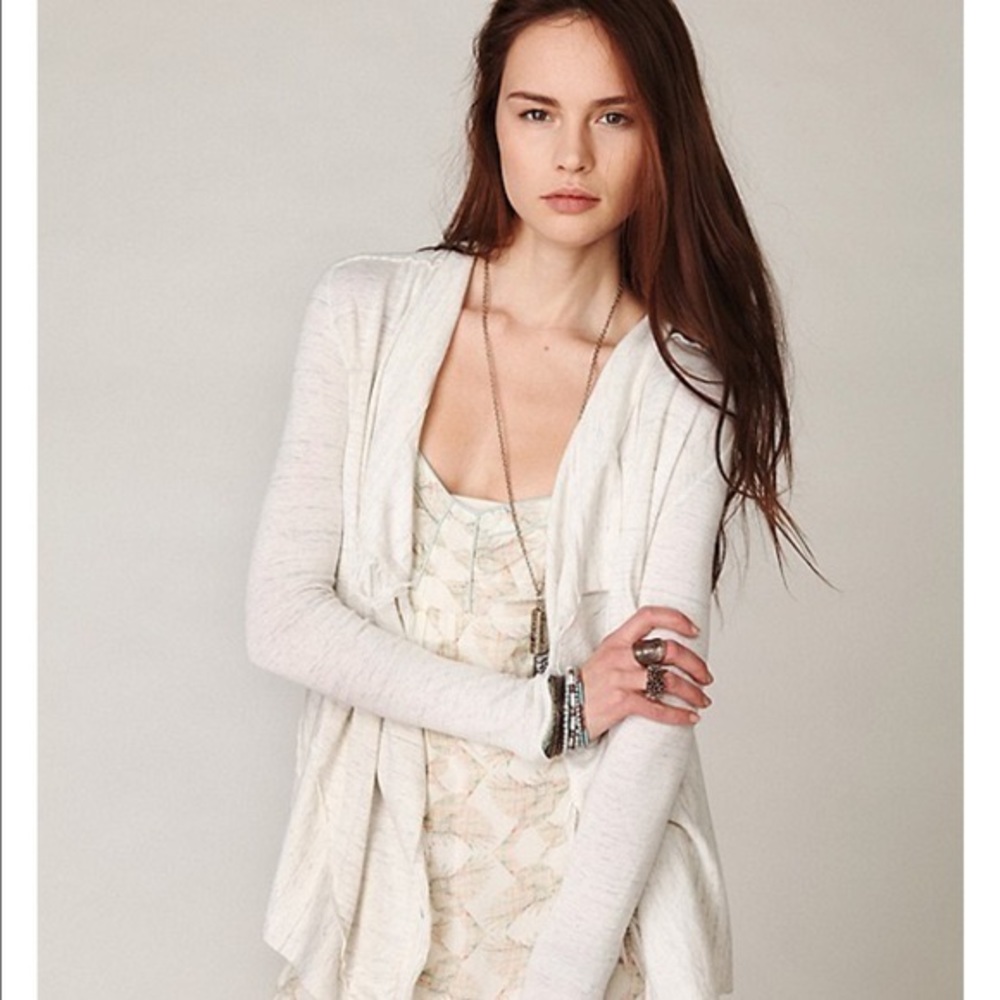 White/Cream Free People Cardigan
