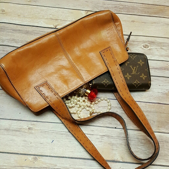 Fossil Handbags - Fossil Cognac Brown Leather Shoulder Bag