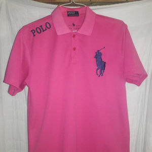 Polo Ralph Lauren Pink BIG LOGO Polo Shirt M