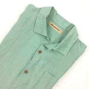 Tommy Bahama Button Down Mint Green Linen Shirt