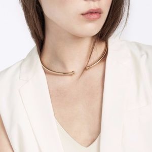BaubleBar Gold Minimal Metal Collar Necklace