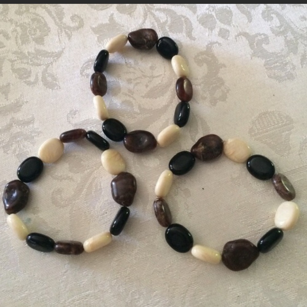 Three coordinating Stretch Bracelets.