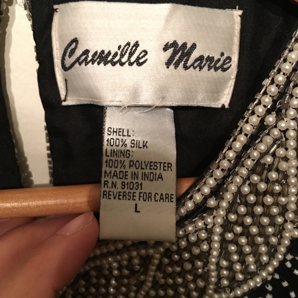 Beautiful Beaded Silk Dressy Evening Party Blouse - Picture 5 of 5