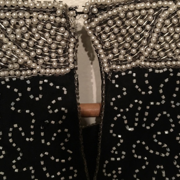 Beautiful Beaded Silk Dressy Evening Party Blouse - Picture 3 of 5