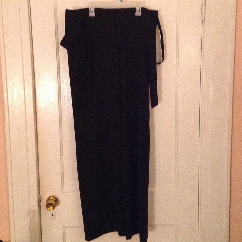 Black wide leg slacks